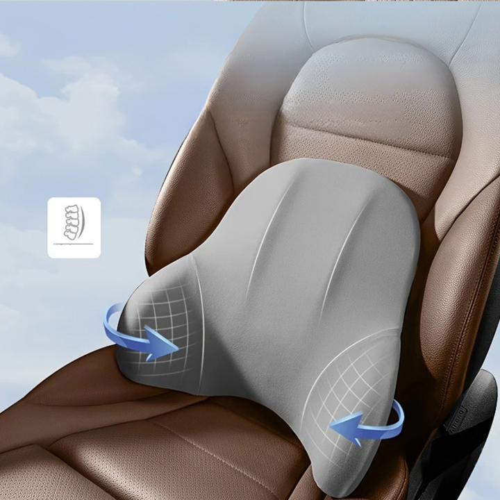 Reisekomfort mit diesem ergonomischen Nacken- & Lendenkissen Set aus Memory-Schaum fürs Auto.