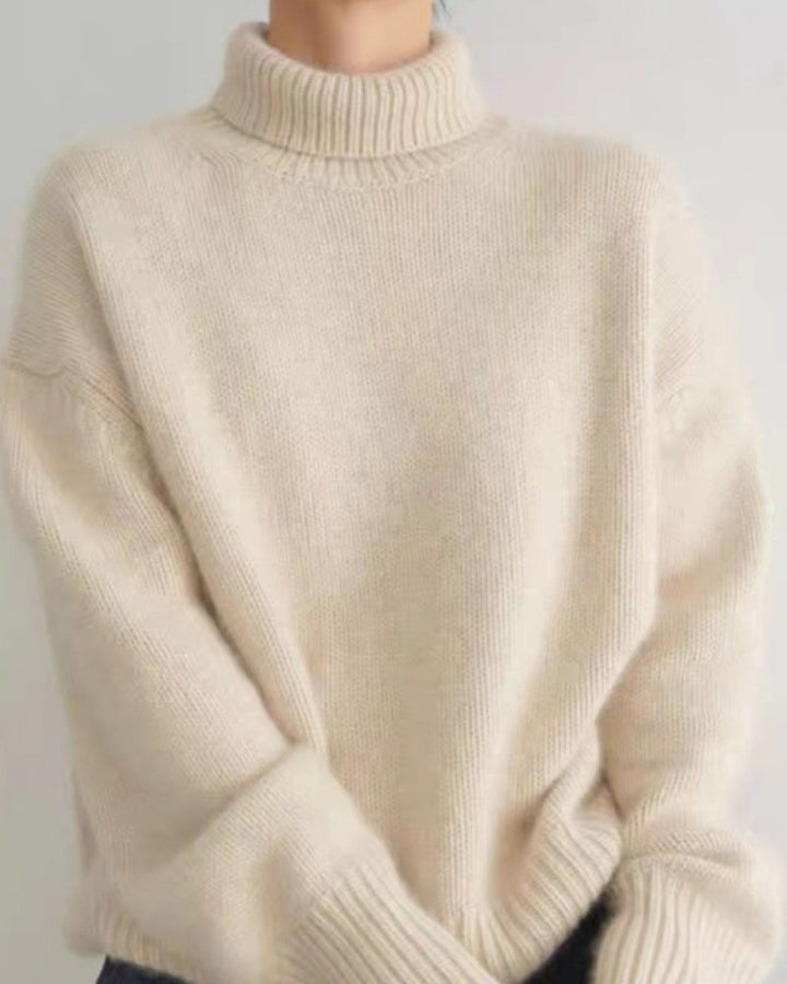 Stilvoller Damen Rollkragenpullover, bequem und elegant. Perfektes Langarm-Oberteil für Herbst- und Wintermode, Freizeit & Büro.