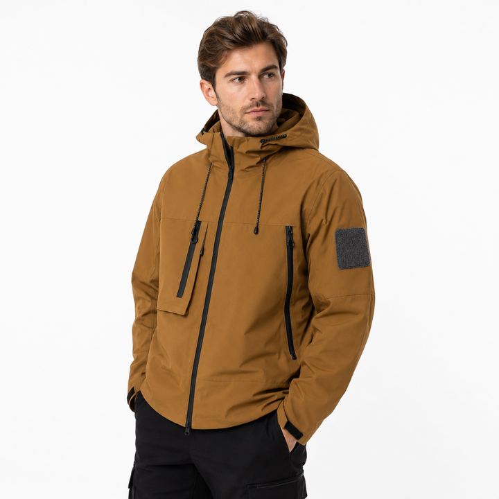 Lässige Herren Outdoorjacke, winddicht & wasserdicht, perfekter Schutz für Freizeit & Übergangszeit.