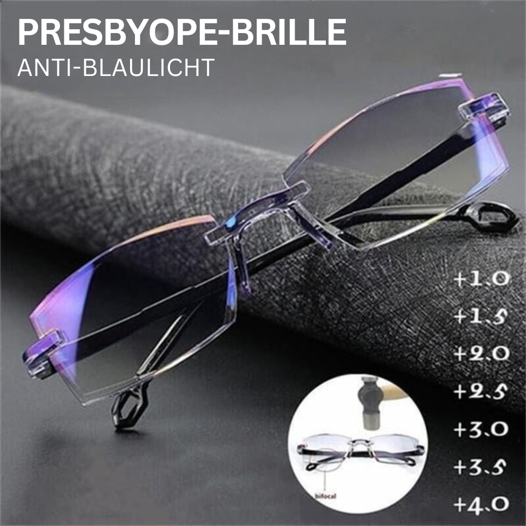Elegante VisionGuard Multifokal-Lesebrille, Nah- und Fernbrille, schützt Augen vor blauem Licht.