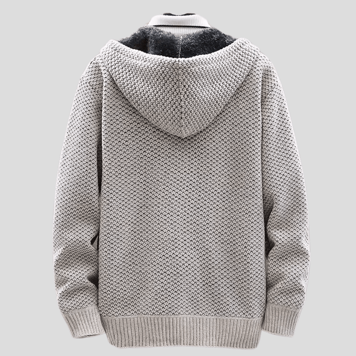 Gemütlicher Herren Strick-Hoodie, weich & warm, idealer Kapuzenpullover für Komfort im Alltag. Vielseitig.