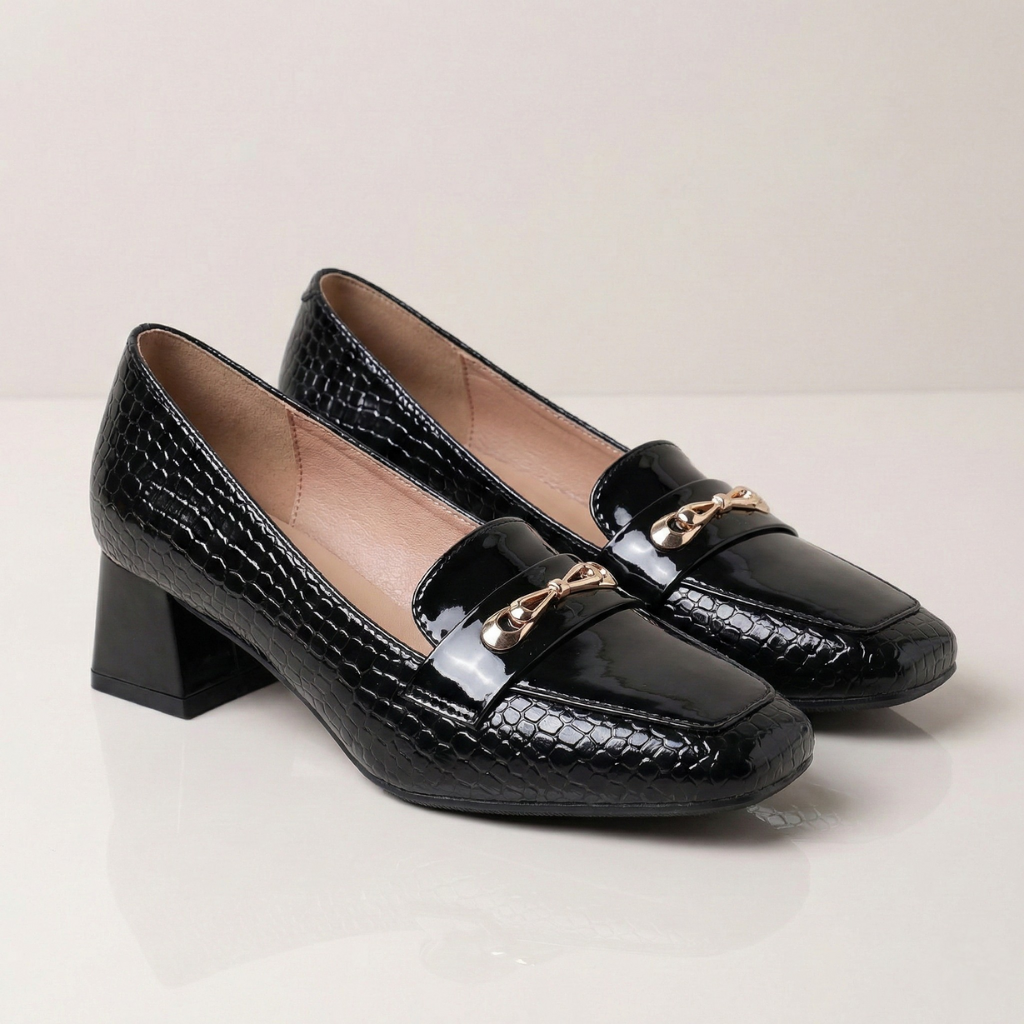 Elegante Damen Pumps, eckige Spitze, stabiler Blockabsatz. Komfortable & stilvolle Damenschuhe für jeden Anlass.