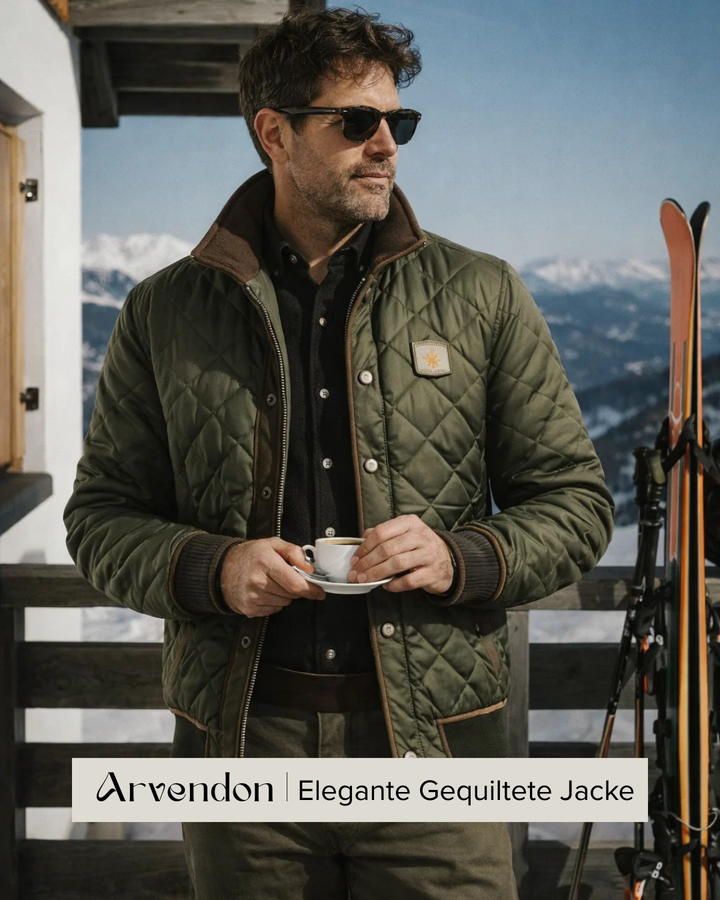 Warme grüne Herren-Pufferjacke, gesteppt und elegant, ideal als Winter- oder Freizeitjacke.