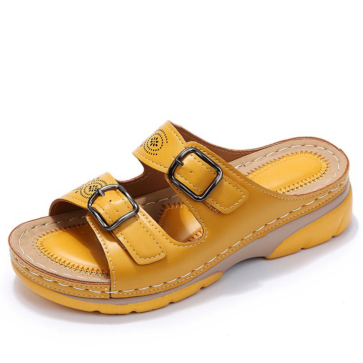 Komfortable Damensandalen für Urlaub & Freizeit, mit Fußgewölbestütze, Pantoletten-Stil, bequem.