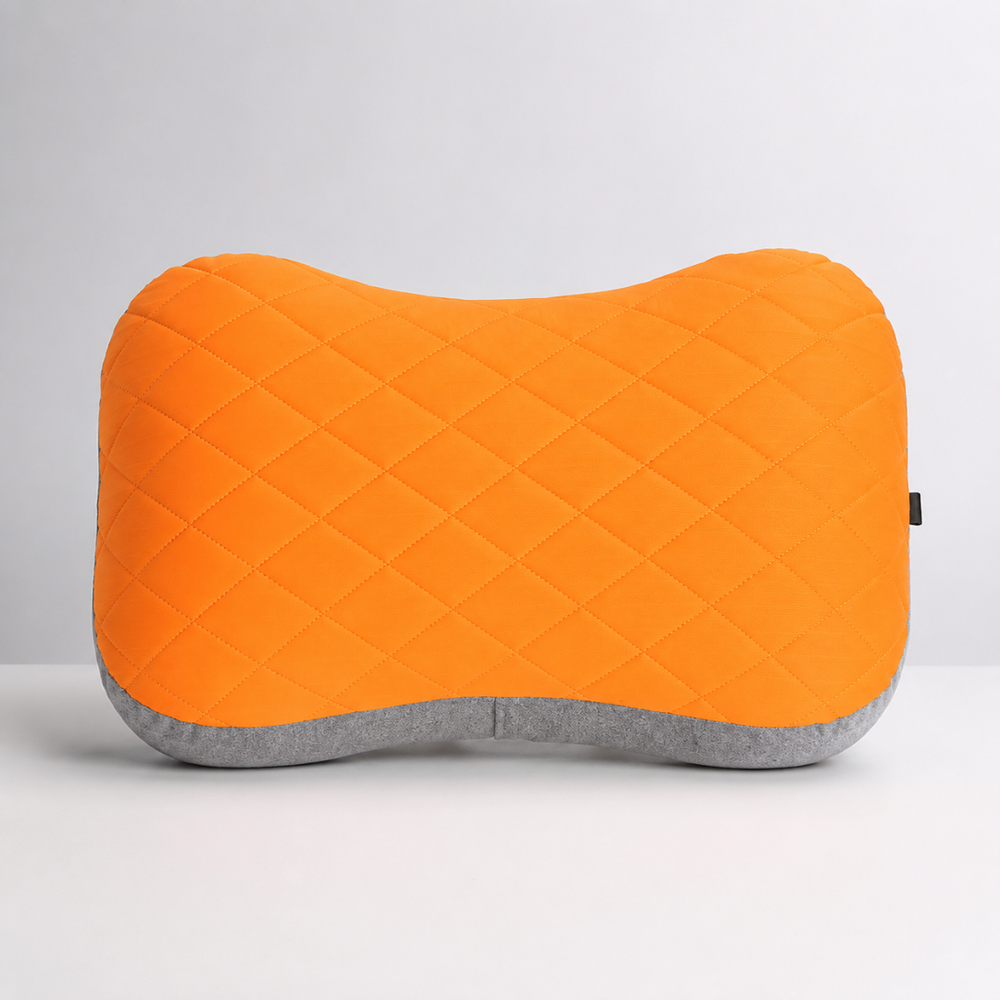 Komfortables AeroLuxe Nackenkissen, aufblasbar, ergonomische Stütze für lange Reisen.