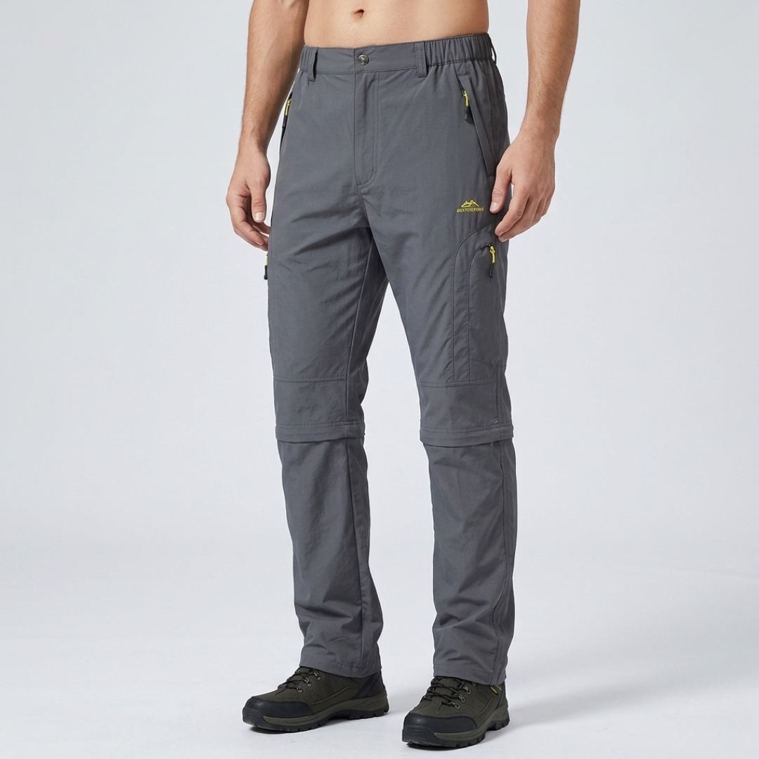 Robuste Herren Wanderhose mit Zip-Off-Funktion. Optimal für Reisen & Freizeit bei jedem Wetter.