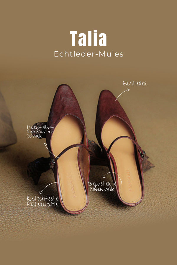 Rutschfeste spitze Mary Jane Pantoletten für Damen, elegant und vielseitig als Sommer- oder Büroschuhe.