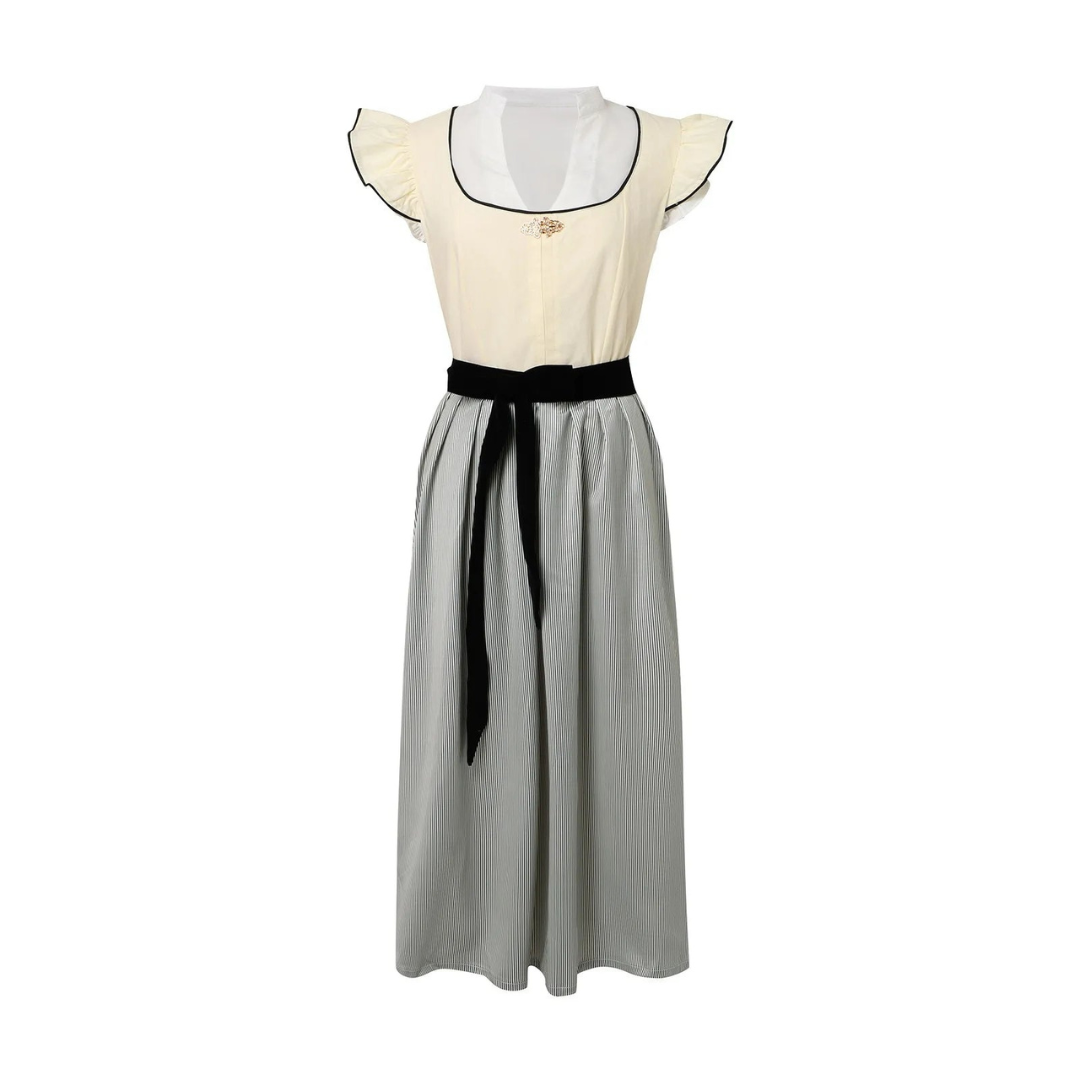 Traditionelles Damen Dirndl Trachtenkleid für Oktoberfest & Feste, mit Schnürleib & Schürze.