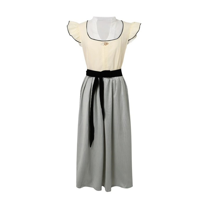 Traditionelles Damen Dirndl Trachtenkleid für Oktoberfest & Feste, mit Schnürleib & Schürze.