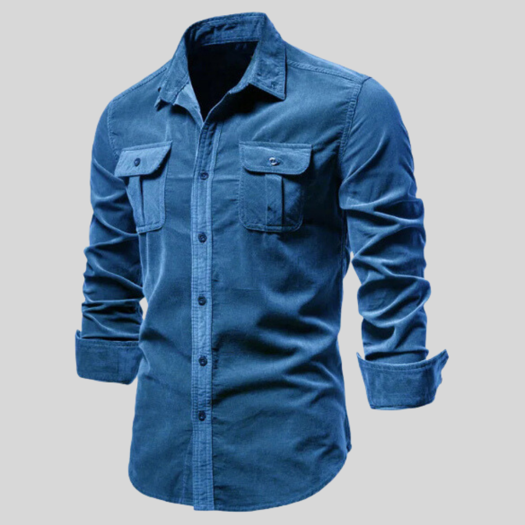 Stilvolles Herren Cordhemd Langarm, bequem & klassisch. Hochwertiges Button-up für Herrenmode.