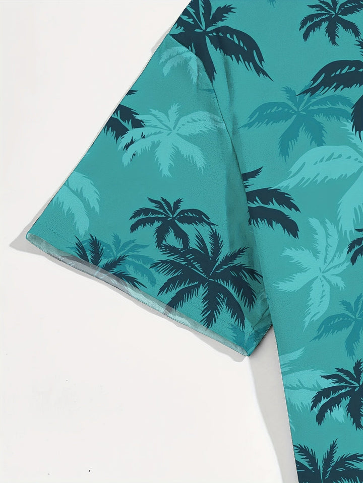Stylisches Herren Hawaiihemd mit exotischem Palmenmuster, ein Must-have für den entspannten Sommerstil.