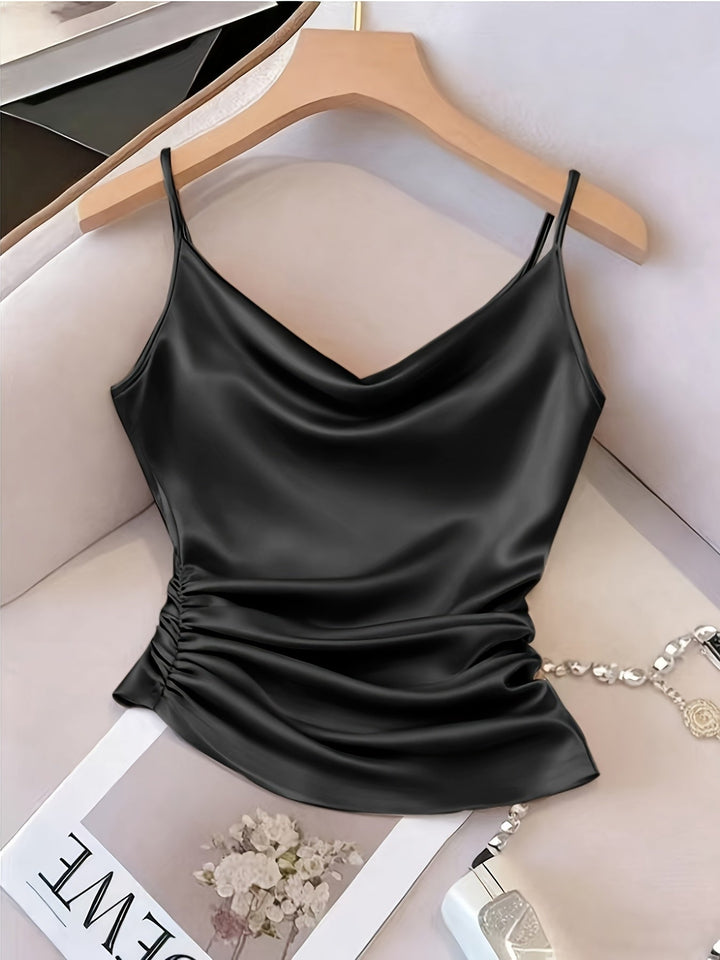 Hochwertiges Damen Top mit Wasserfallausschnitt, schmeichelnd & elegant. Ideal für Feiern & Events.