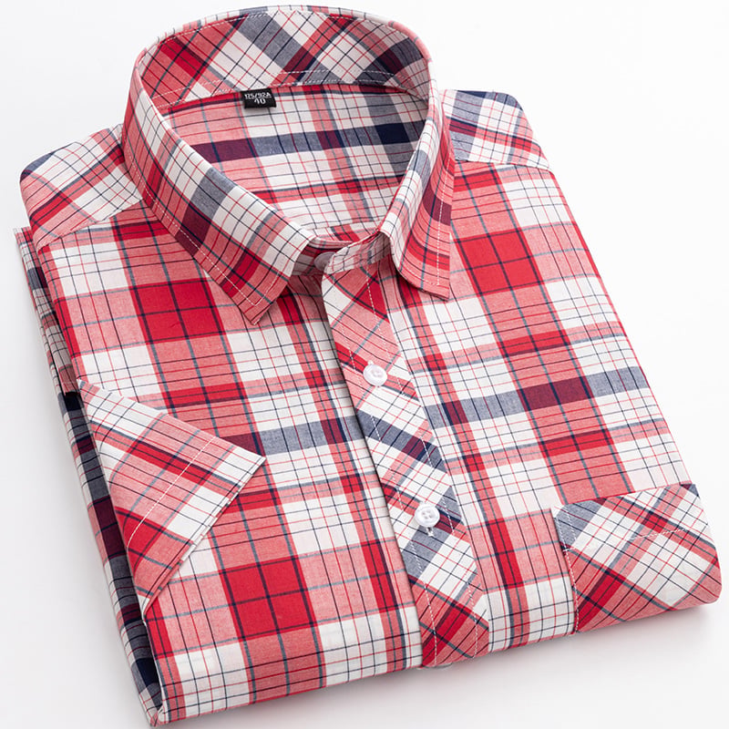 Herren Kurzarmhemd mit klassischem Karomuster, ideal für lässige Sommerlooks.
