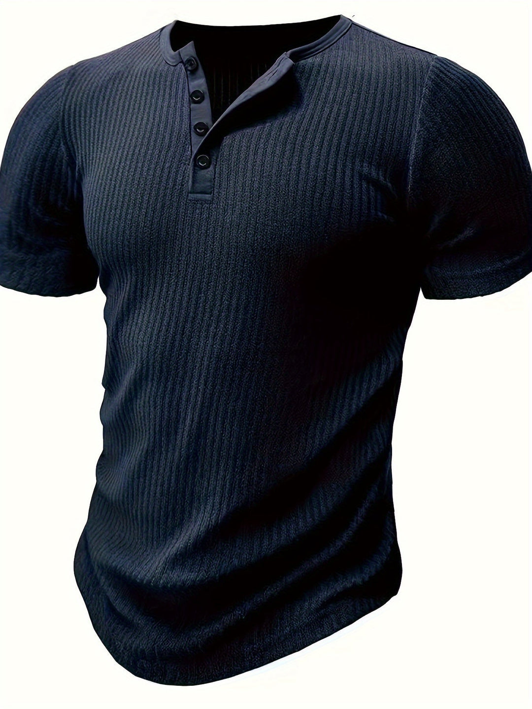 Stilvolles Basic Herren Henley T-Shirt, vielseitig kombinierbar für Alltag & Freizeit.