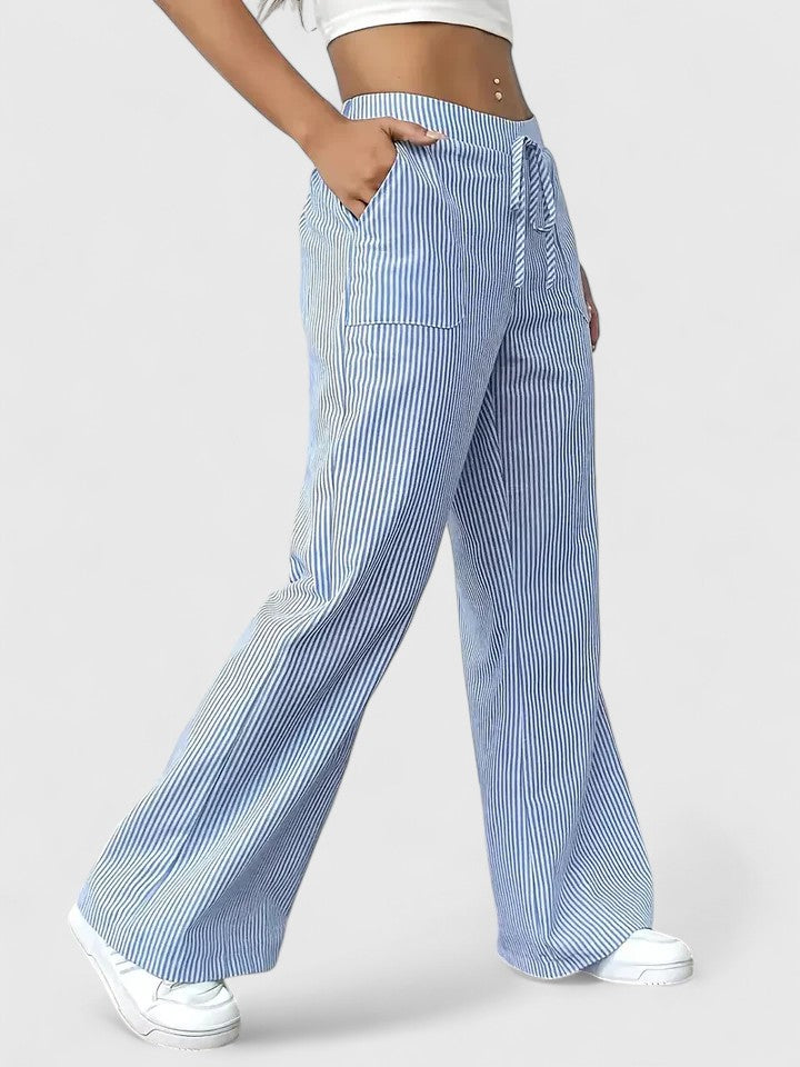 Bequeme Damen Wide-Leg Hose, perfekt für den Alltag. Mit elastischem Bund & praktischen Taschen.