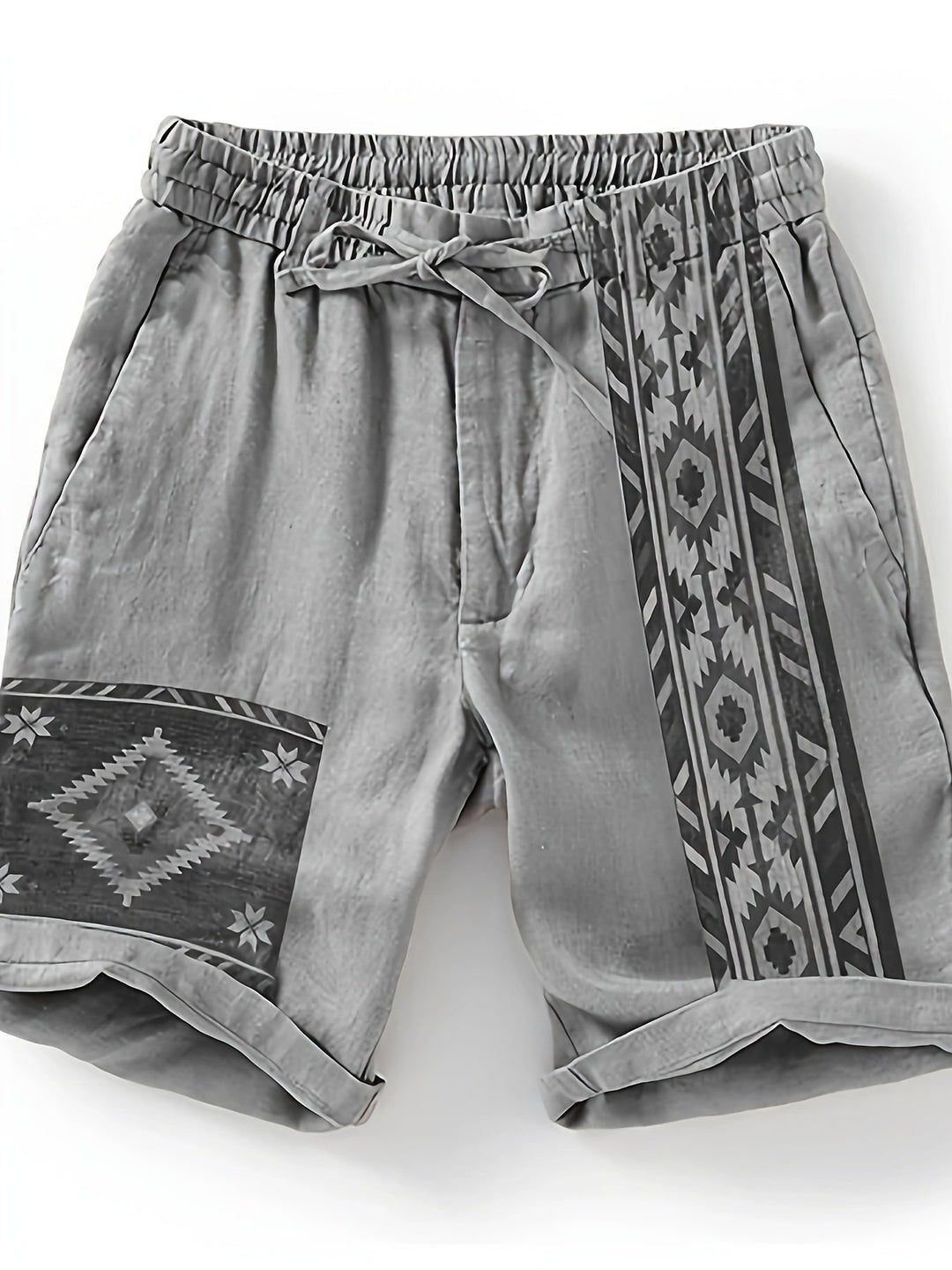Herren Ethno-Shorts, geometrisches Muster, bequem, für Freizeit, Urlaub & Strandmode.