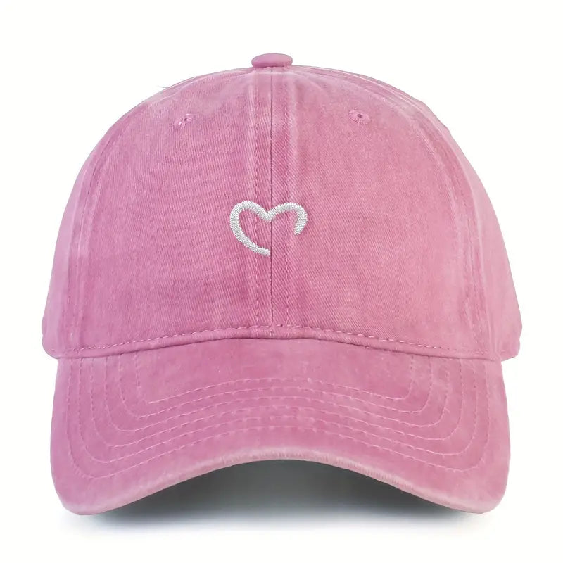 Vielseitige Damen Baseballmütze mit besticktem Herz. Perfektes Geschenk, ideal für Frühling, Sommer & Herbst. Einheitsgröße.