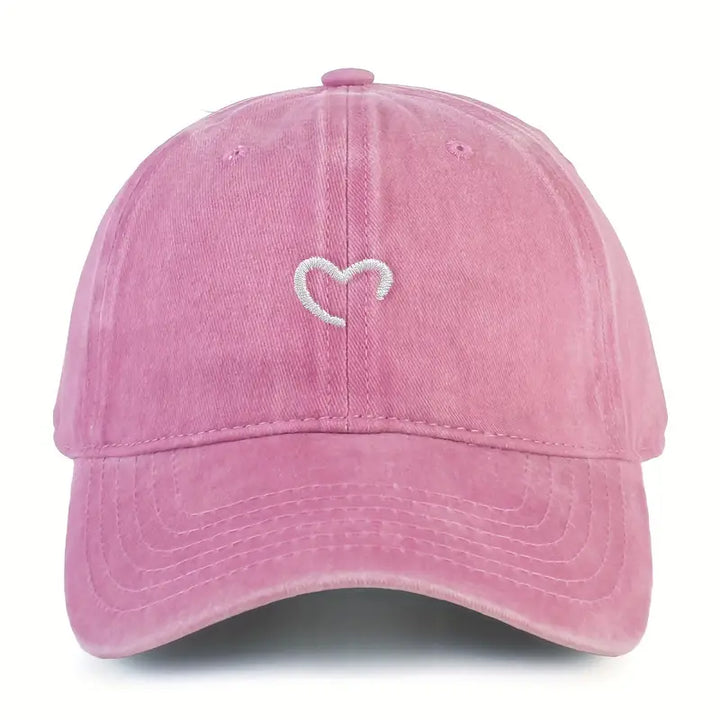 Vielseitige Damen Baseballmütze mit besticktem Herz. Perfektes Geschenk, ideal für Frühling, Sommer & Herbst. Einheitsgröße.