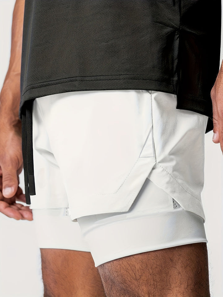 Herren Performance Trainingsshorts 2-in-1, kurze Sporthose für Männer.