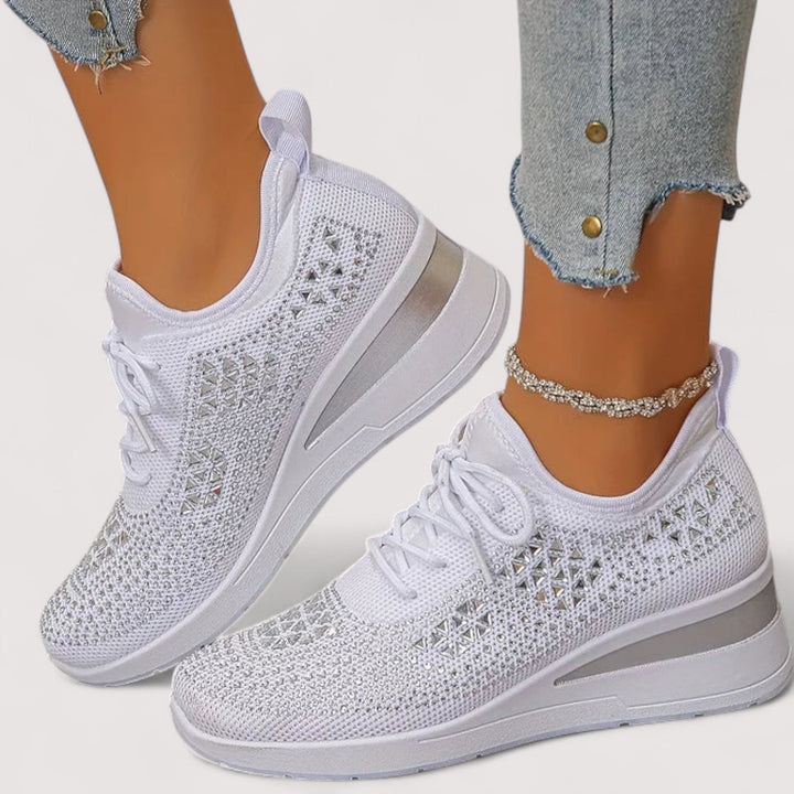 Komfortable Glitzer-Damensneaker, rutschfest und atmungsaktiv für Freizeit.