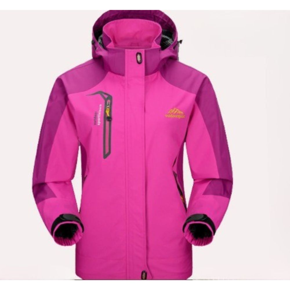 Leichte, wasserdichte Damen Outdoor-Shelljacke mit Kapuze für Wanderungen und Regenschutz im Frühling/Herbst.