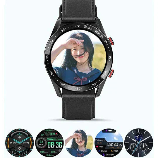 Sportuhr mit schwarzem Gummiarmband, ideal als Fitness Tracker & Pulsmesser für dein Training.