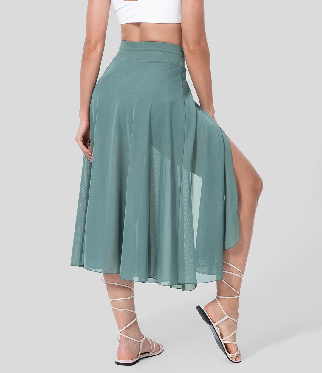 Eleganter, fließender Damen-Midi-Rock, hochtailliert, perfekt für Frühling und Sommer.