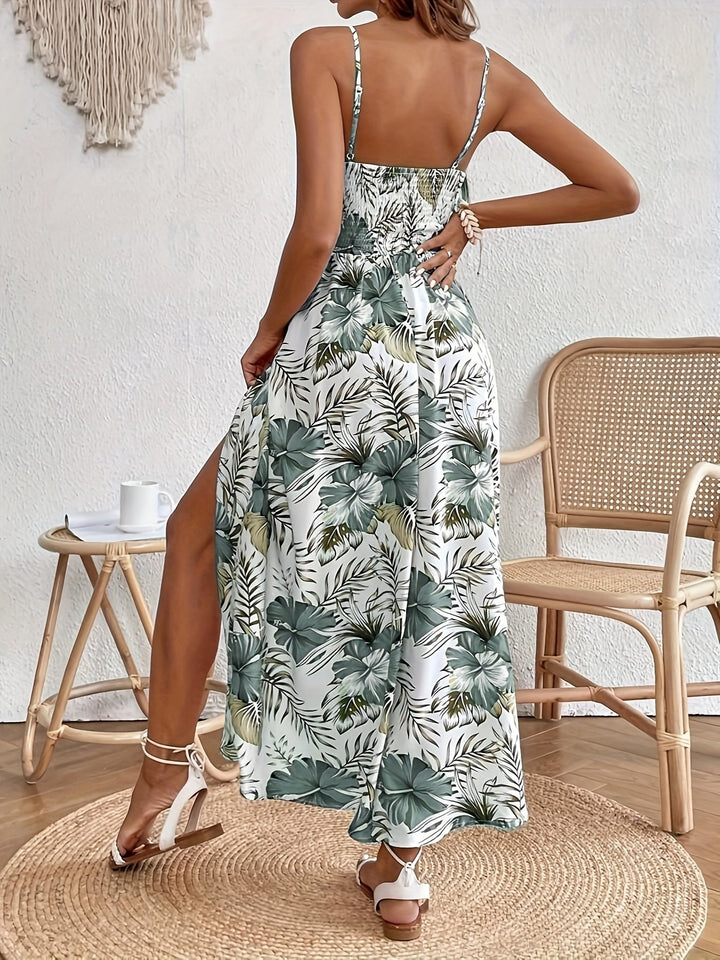 Blumen Maxikleid mit dünnen Trägern, ein Must-have für den Sommer. Zeitloses Damen Sommerkleid.