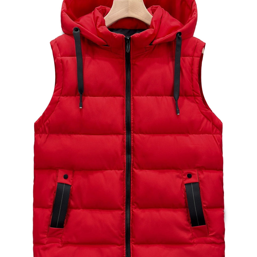 Vielseitige Herren Steppweste mit Kapuze, ärmellos & warm. Perfekt für Herbst- & Wintermode.