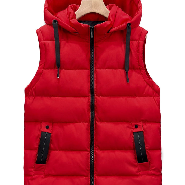 Vielseitige Herren Steppweste mit Kapuze, ärmellos & warm. Perfekt für Herbst- & Wintermode.