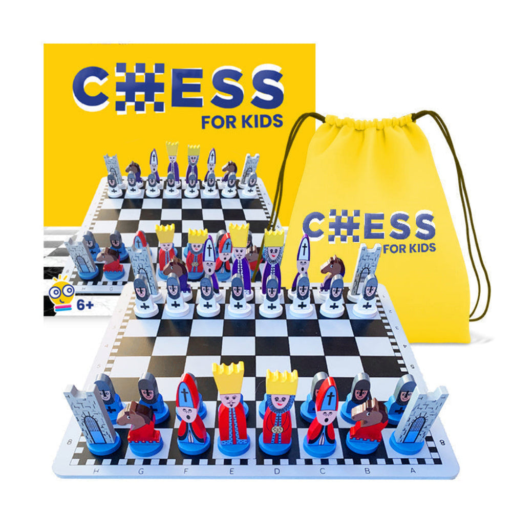 Robustes Kinderschachspiel aus Kunststoff: Buntes Brettspiel für strategisches Denken ab 3 Jahren. Perfektes Lernspiel.