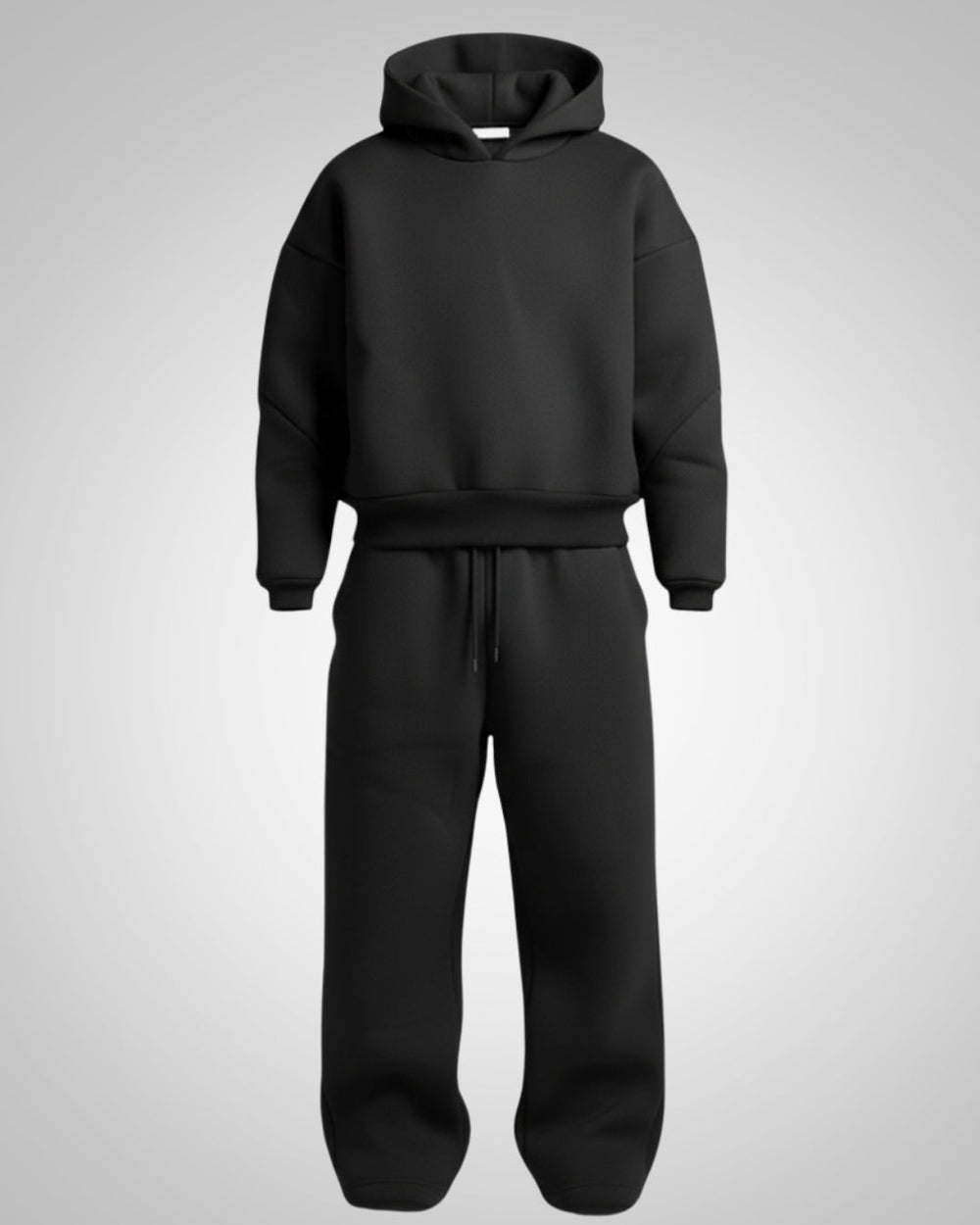 Moderner Herren Oversized Hoodie aus bequemem Trainingsanzug Set, ideal für lässige Streetwear Looks.
