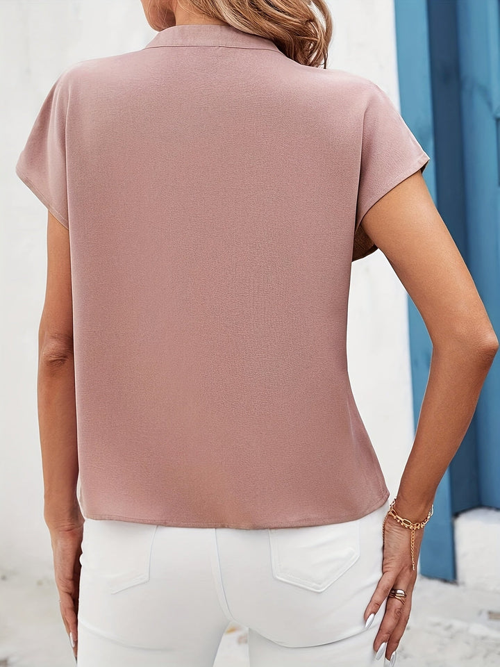 Business Casual Glitzer Top: Stilvolle Damenbluse mit Pailletten für Arbeit, Frühling & Sommer.