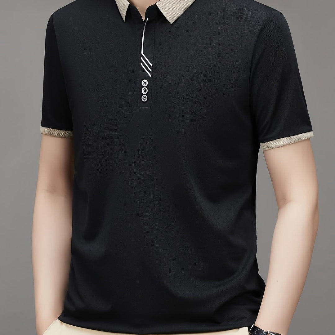 Hochwertiges, atmungsaktives Herren Poloshirt mit stilvollem Kontrastkragen. Komfort & Eleganz.