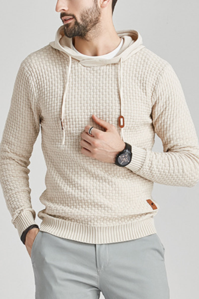 Modisches Herren Kapuzenhemd, langärmlig, in Schwarz. Perfekt für einen entspannten Casual-Look.