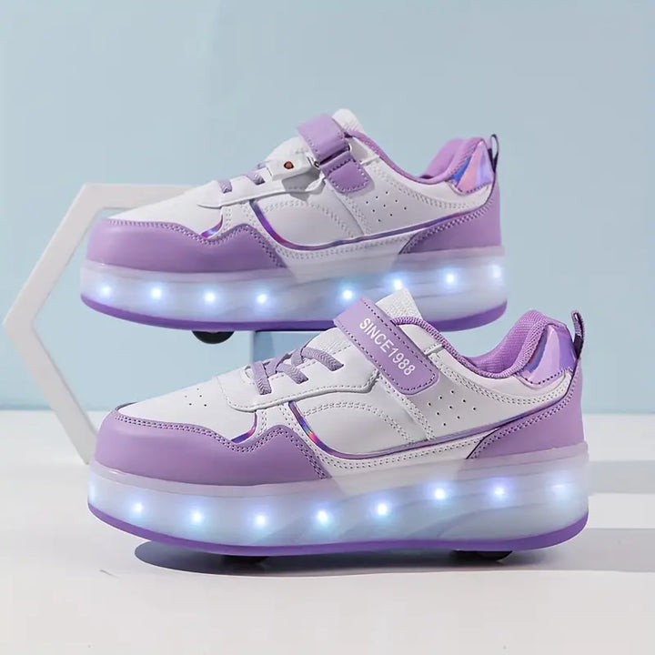 Kinder Rollen-Sneaker mit LED-Leuchtsohlen für Jungen & Mädchen, sportliche Freizeitschuhe für aktive Kinder.