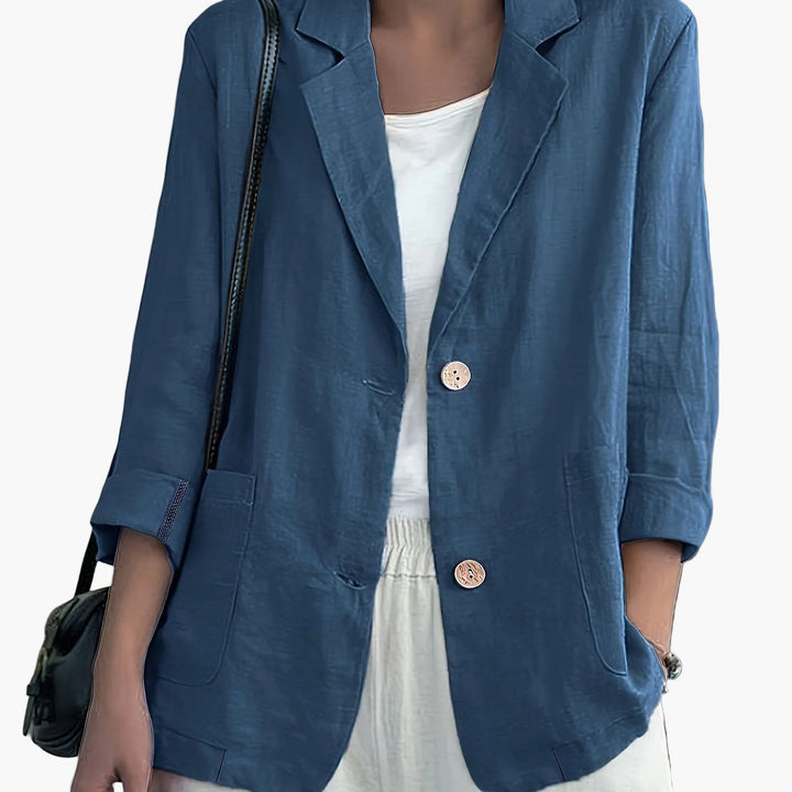 Vielseitiger Damen Blazer, elegant und bequem; ideal für Business-Meetings und entspannte Nachmittage.