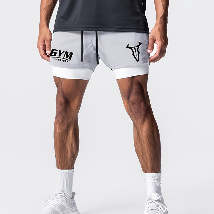 Strapazierfähige Herren Laufshorts 2-in-1, für intensive Läufe und Workouts.