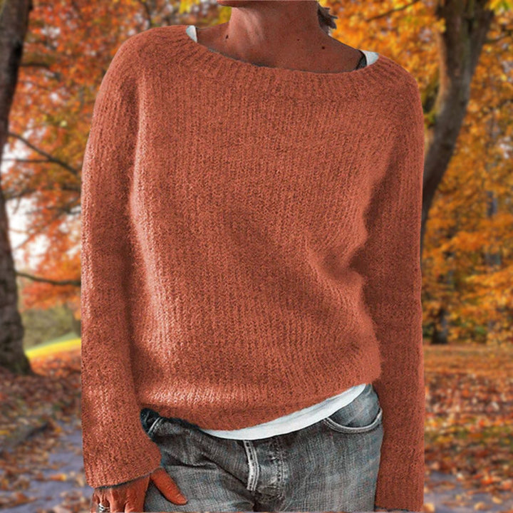 Langarm Damen Strickpullover mit Rundhalsausschnitt & lockerer Passform, vielseitig für Alltag und Freizeit.