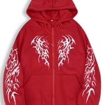 Rot mit weißem Tribal-Print