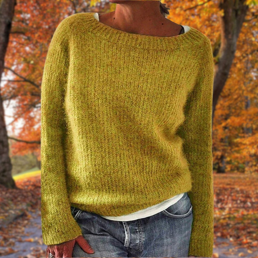Vielseitiger Damen Strickpullover, Rundhals, Langarm, lockere Passform. Perfekt für Freizeit & stilvollen Alltag.