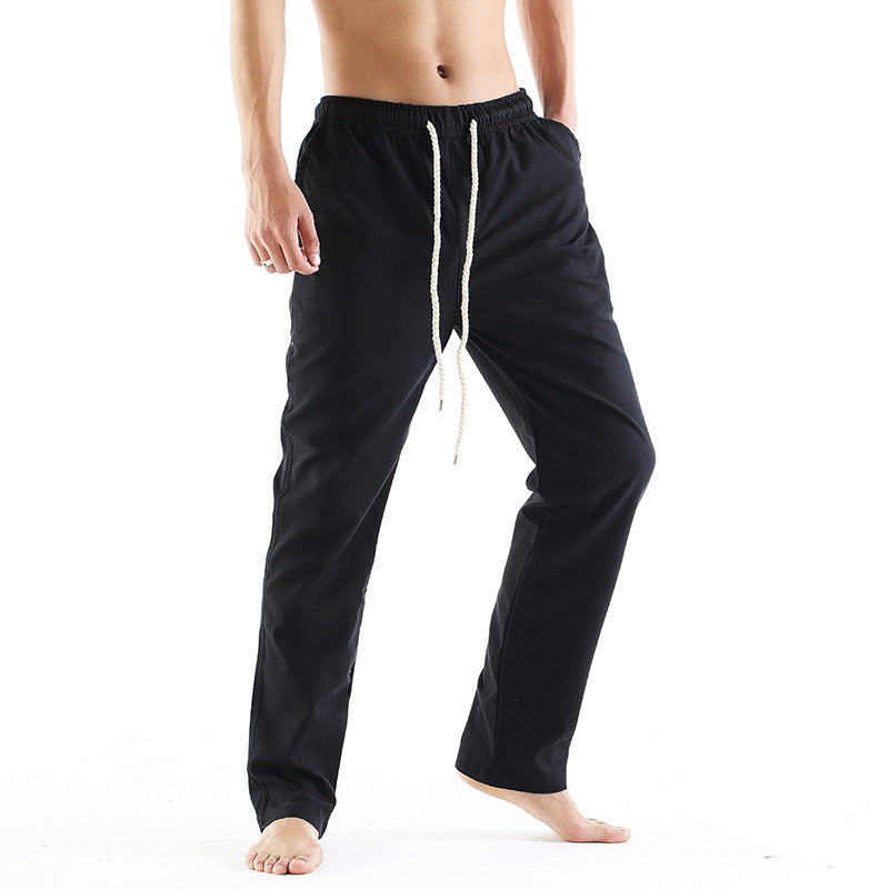 Stilvolle Herrenhose im Leinenstil, gerader Schnitt, vielseitige Casualhose für Freizeit & Sommer.