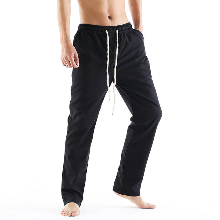 Stilvolle Herrenhose im Leinenstil, gerader Schnitt, vielseitige Casualhose für Freizeit & Sommer.