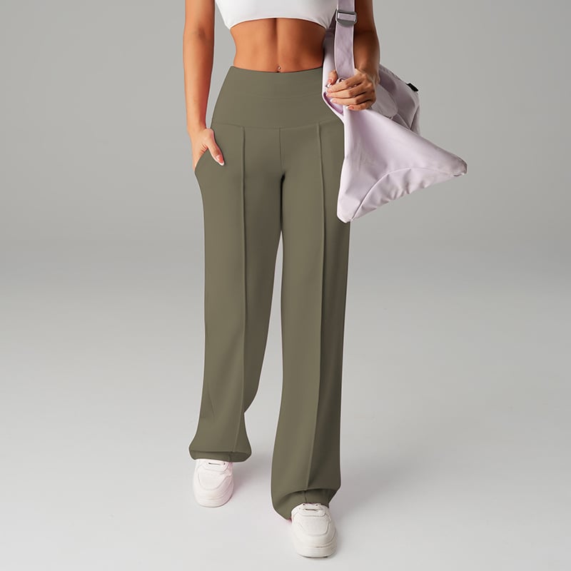Elegante weite Damenhose für Büro & Freizeit, hoher Bund, komfortabler Stoff, unifarben.