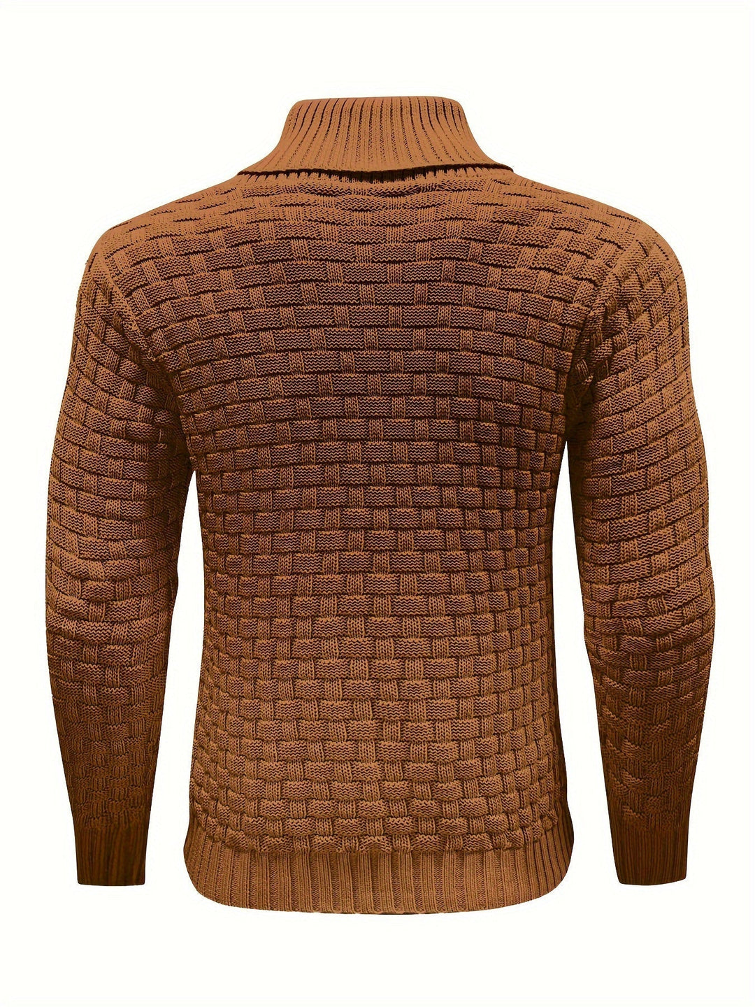 Herren Pullover für den Winter mit einzigartiger Waffelstruktur und Schalkragen-Design.