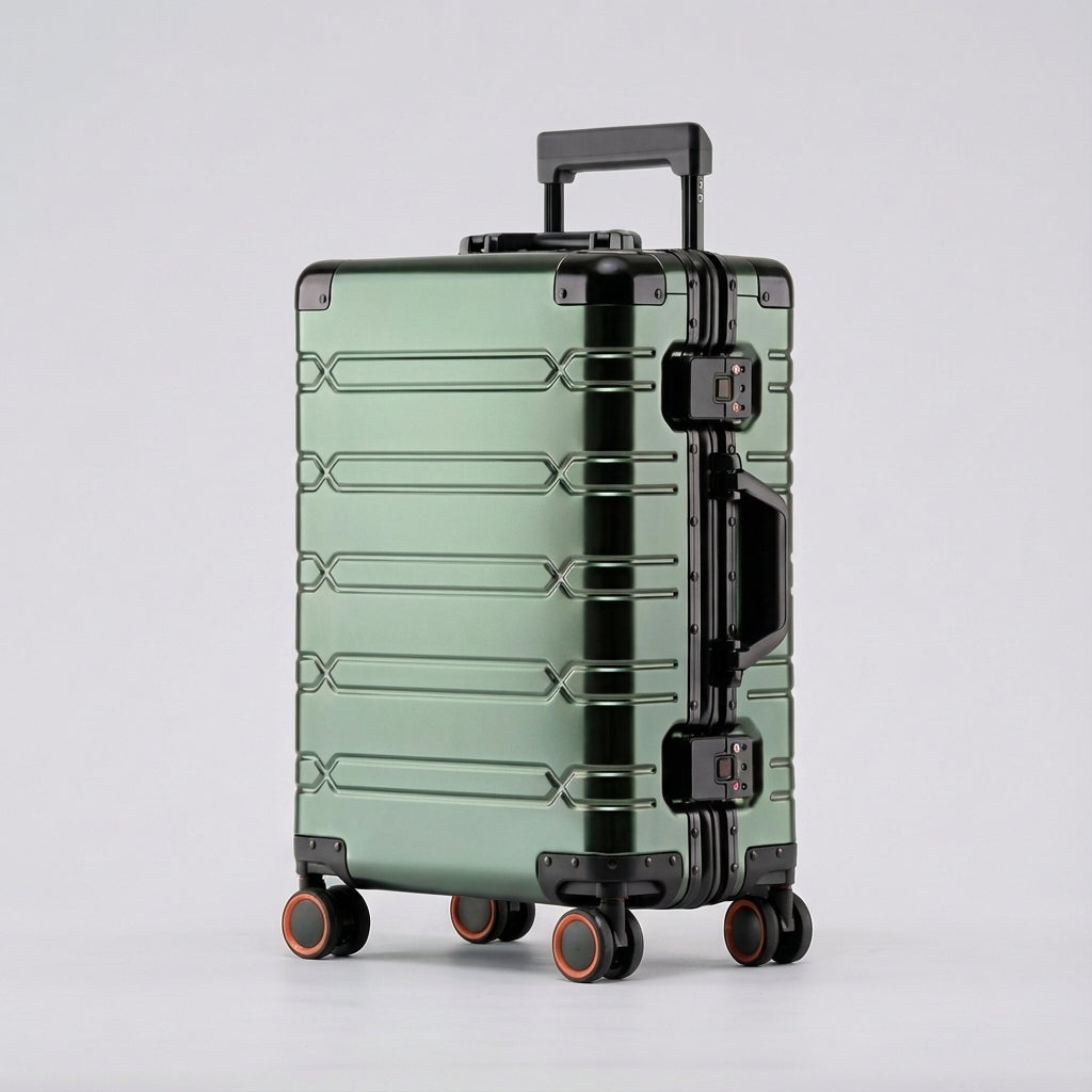 Hochwertiger 360° Spinner Reisekoffer, robustes Material und laufruhige Rollen für jede Reise.
