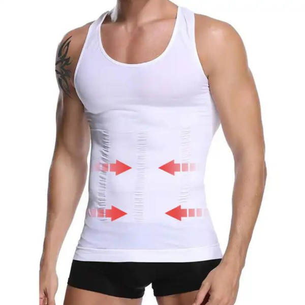 Schwarzes Herren Formgebungshemd Noah für schlanke Konturen. Ideal als korrigierendes Unterhemd & Body Shaper.