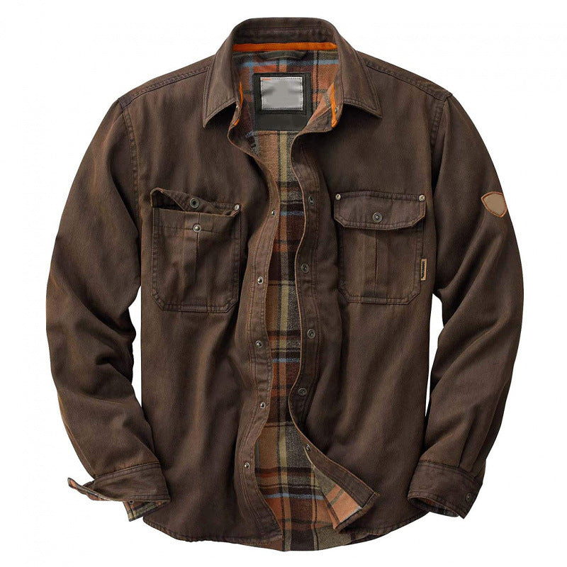 Graue Herren Frühlingsjacke: Praktische Outdoor Freizeitjacke mit Stehkragen & vielen Taschen, bequem und modisch.