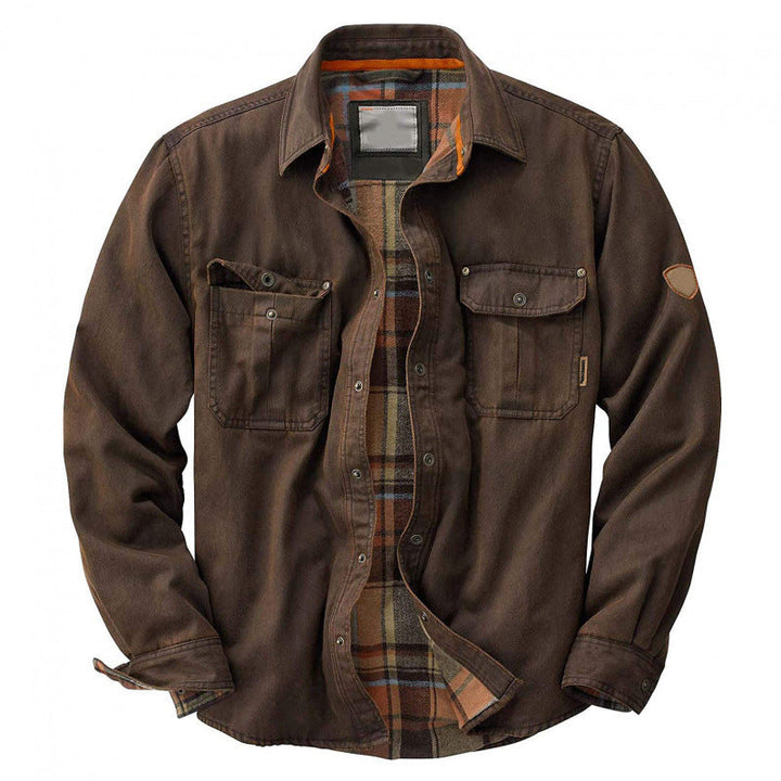 Graue Herren Frühlingsjacke: Praktische Outdoor Freizeitjacke mit Stehkragen & vielen Taschen, bequem und modisch.