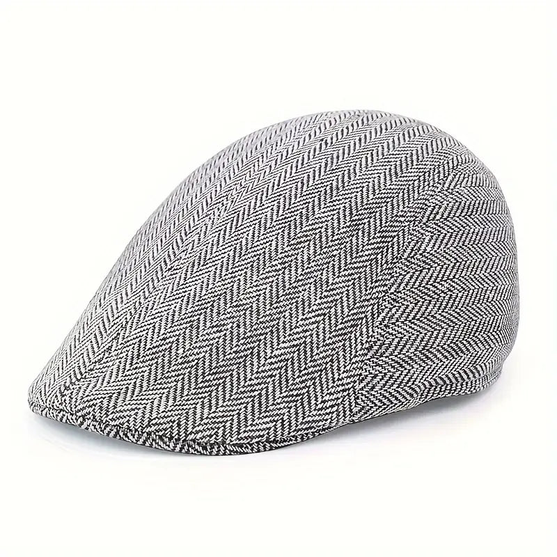 Gemütliche, verstellbare Herren Baskenmütze in Hellgrau. Ideale Kopfbedeckung für Herbst und Winter.